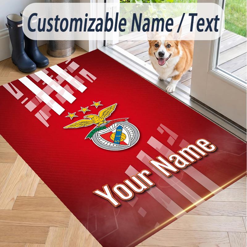 Custom Text Printed Rug Benfica FC Non Slip Floor Carpet For Home Room Decor