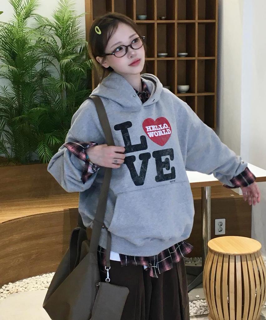 HELLOW World Love Hoodie_Gray