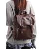 Retro Women's Lightweight Leather Backpack for Shopping and College