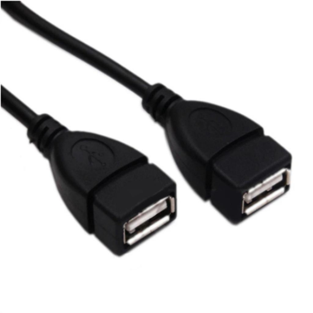Dual USB Female Expansion Cable with USB A2.0 Male Connector Charging Data Cable for Simultaneous Charging