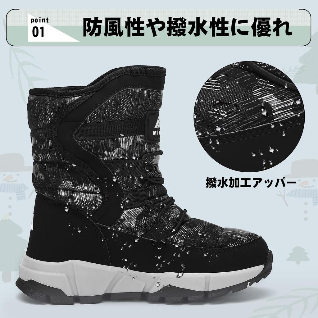 Mishansha Зимние Снежные Ботинки с Флисом Водонепроницаемые и Идеальные для и Игр в для Мальчиков и Девочек Размер Детский Подкладка, Нескользящие, Школа,