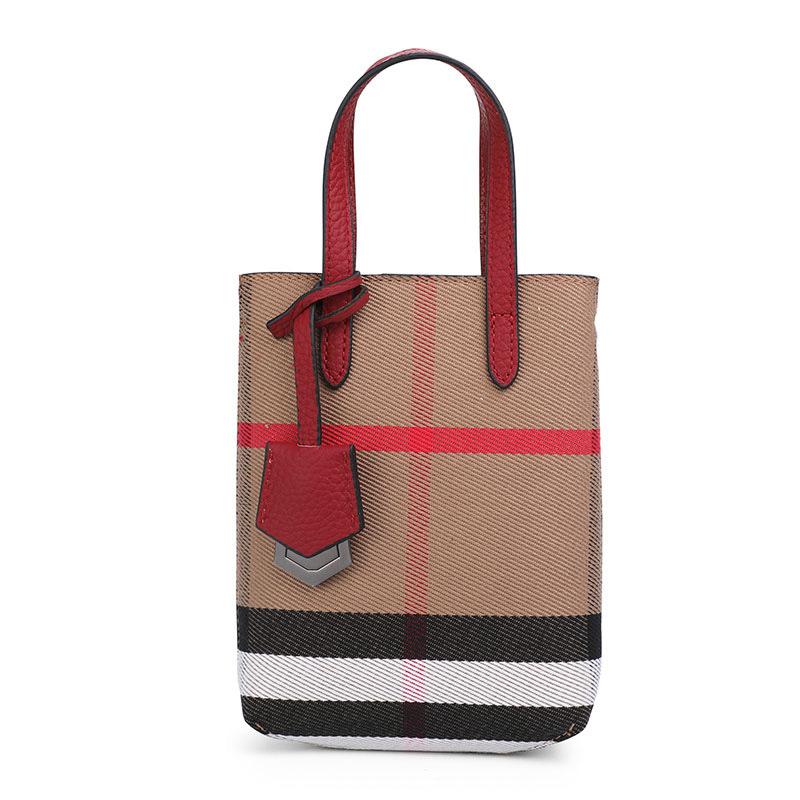 Canvas Bag Women's New Fashion Fashionable and High-end Bag Plaid Hand-in-Law Crossbody Bag