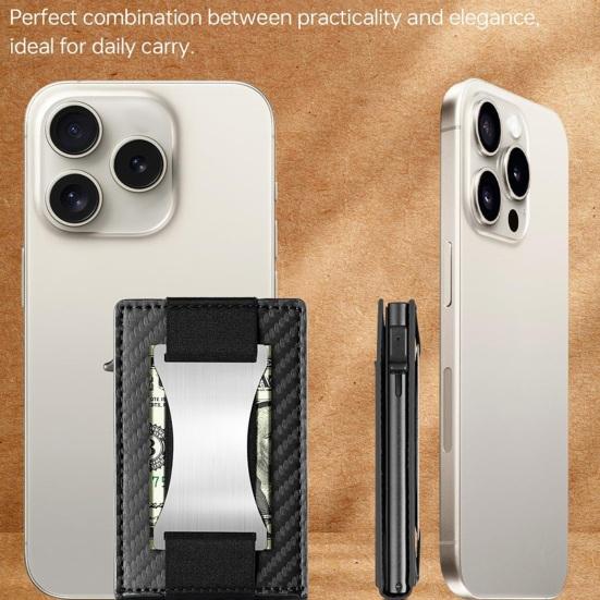 Мужской кошелек с держателем для карт, окошком для удостоверения личности, зажимом для денег, экранированным, блокирующим RFID, ультратонким передним карманом