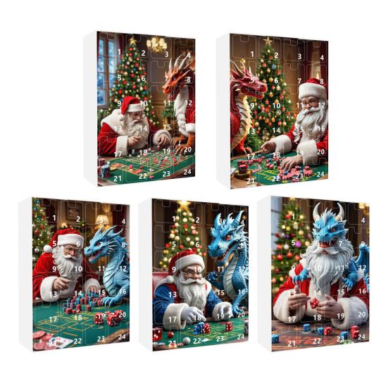 Набор игральных костей DND Адвент-календарь 2024 24-дневный обратный отсчет до Рождества Набор акриловых многогранных игральных костей для