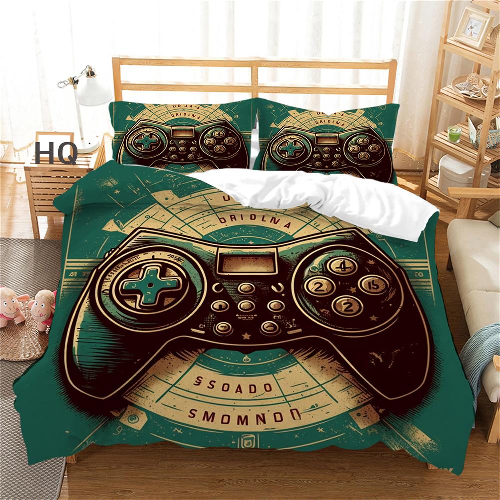 Комплект постельного белья игровая консоль принтованные покрывала размера King для мальчиков полиэстер одеяло комплект дизайн покрывало