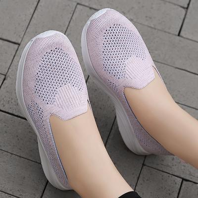 Однопедальные туфли на плоской подошве для мам среднего и пожилого возраста, нескользящие носки с мягкой подошвой, женская повседневная обувь для ходьбы на открытом воздухе