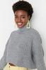 Women's Elegance Style Sweater Stone Crop Basic Knitwear Sweater