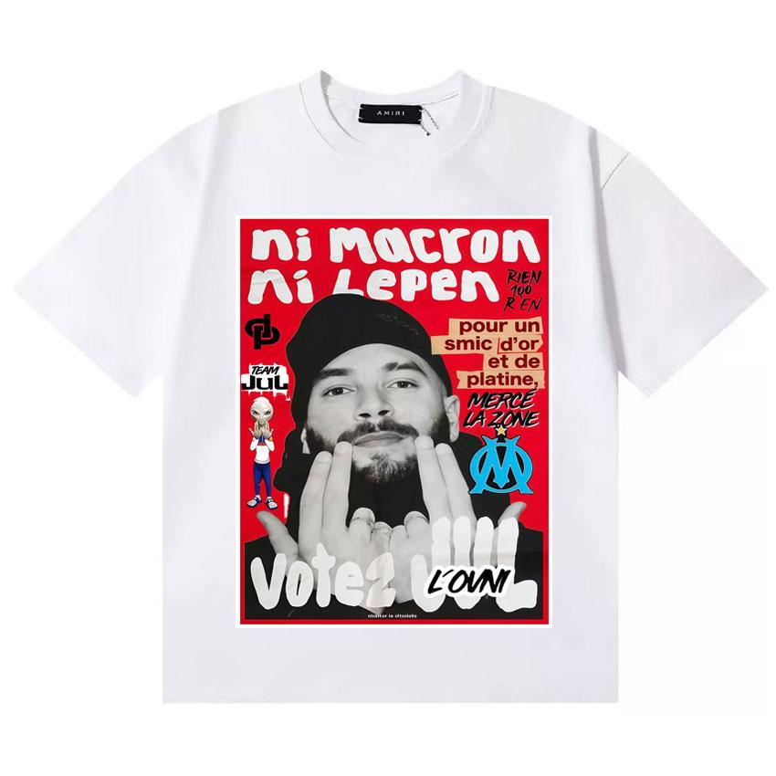 French Rapper Vote2 JUL Merch Graphics Tshirts Unisexs Unisex Hiphop Tshirt Shortsleeved Gothic Casual T Shirt Unisex and Unisex