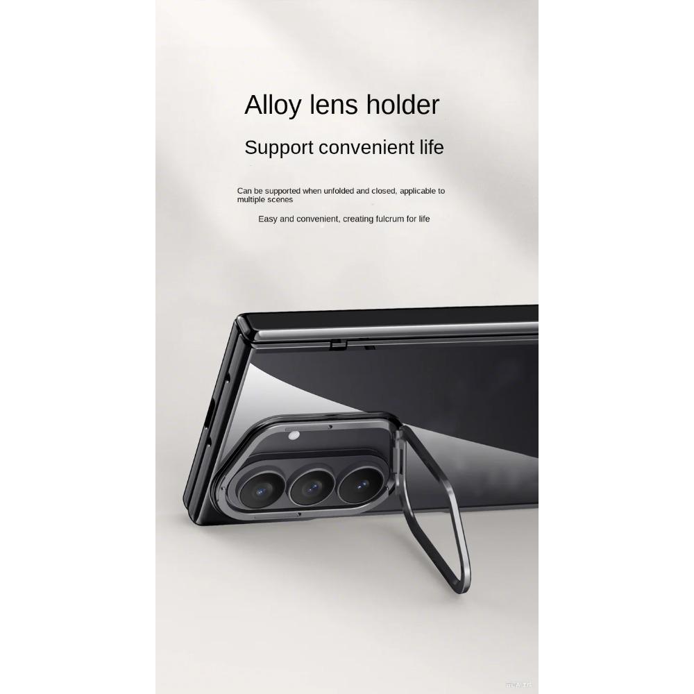 Прозрачная защитная пленка для конфиденциальности из закаленного стекла, чехол для телефона для Samsung Galaxy Z Fold7, всесторонняя крышка-подставка с пружинным шарниром