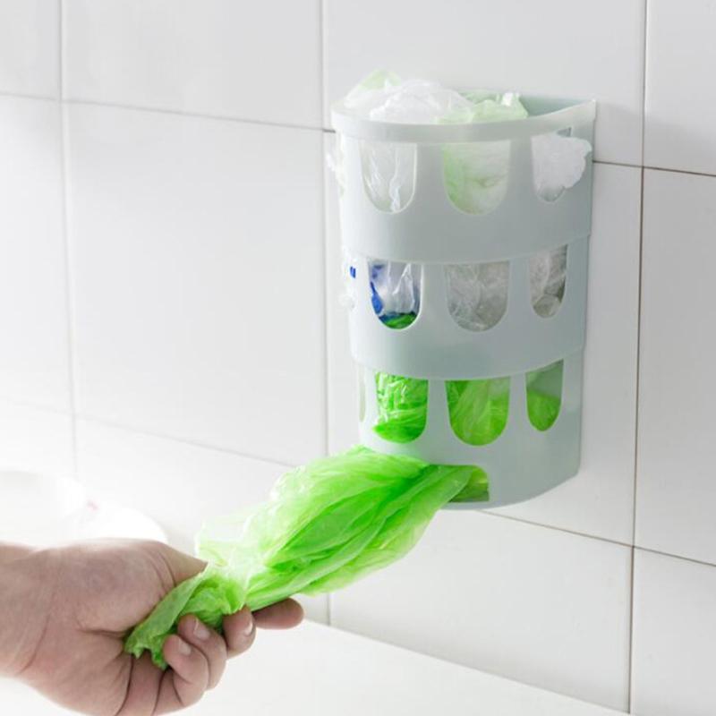 Настенный лоток для мешков для мусора, многоцелевой держатель для пластиковых пакетов