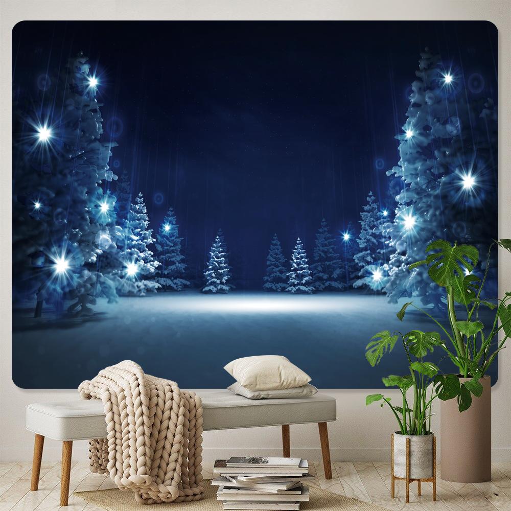 Домашний декор, Рождественский гобелен с принтом снега, хиппи, психоделическое украшение в стиле бохо, настенное украшение для рождественской елки