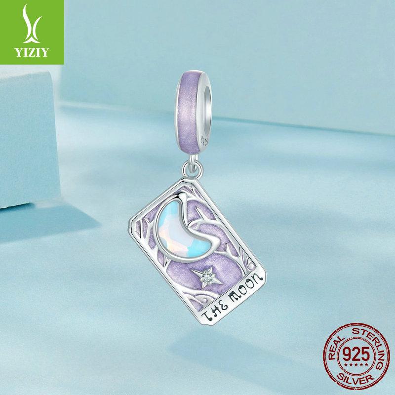 Романтический кулон Таро «Пурпурная луна», браслет из серебра S925 с бусинами «Сердце мечтательной девушки».