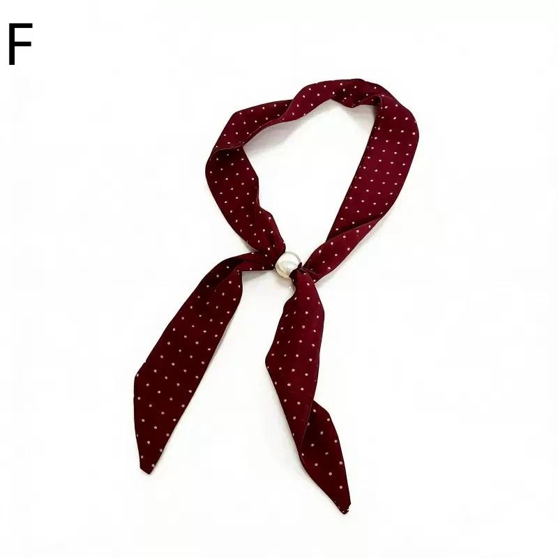 Vintage Polka Dot Chiffon Beaded Scarf For Women Lightweight Sheer Neck Scarf Fashion Accessory For Summer Daily Wear & Outfits