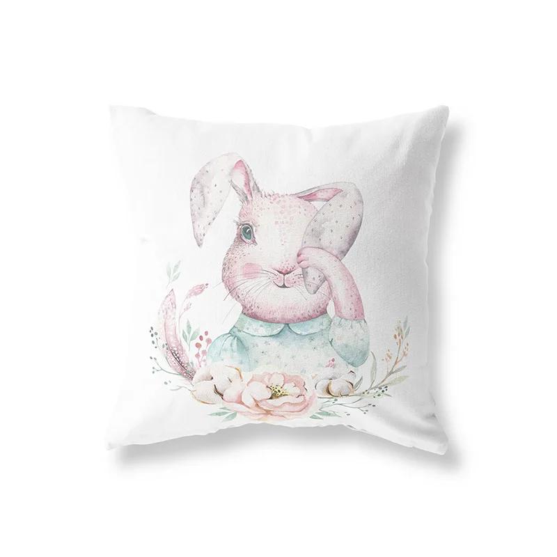 Милый кролик жираф животные декор детской комнаты полиэстер наволочка для подушки диванная подушка украшение дома наволочка для подушки