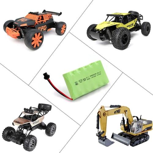 Аккумулятор Gecoty 7.2V, разъем SM-2P, 2400 мАч Ni-MH аккумуляторная батарея с зарядным кабелем, подходит для многих типов RC грузовиков, RC инженерной техники