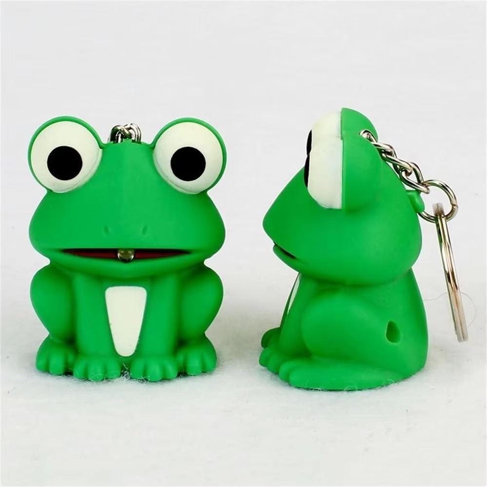 Sound Key Frog Keychain Metal Rings Cartoon Keychain New Animal Keyring Bag Decoration