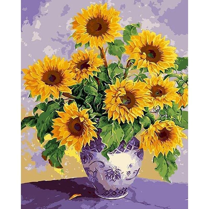 5D DIY Diamond Painting Sunflower Vase Diamond Mosaic Embroidery Flower Needlework Personalized Gift Decoration Home