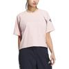Logo Comfortable Breathable Round Neck Short Sleeve T-Shirt Women Tops Light-Pink JN3506