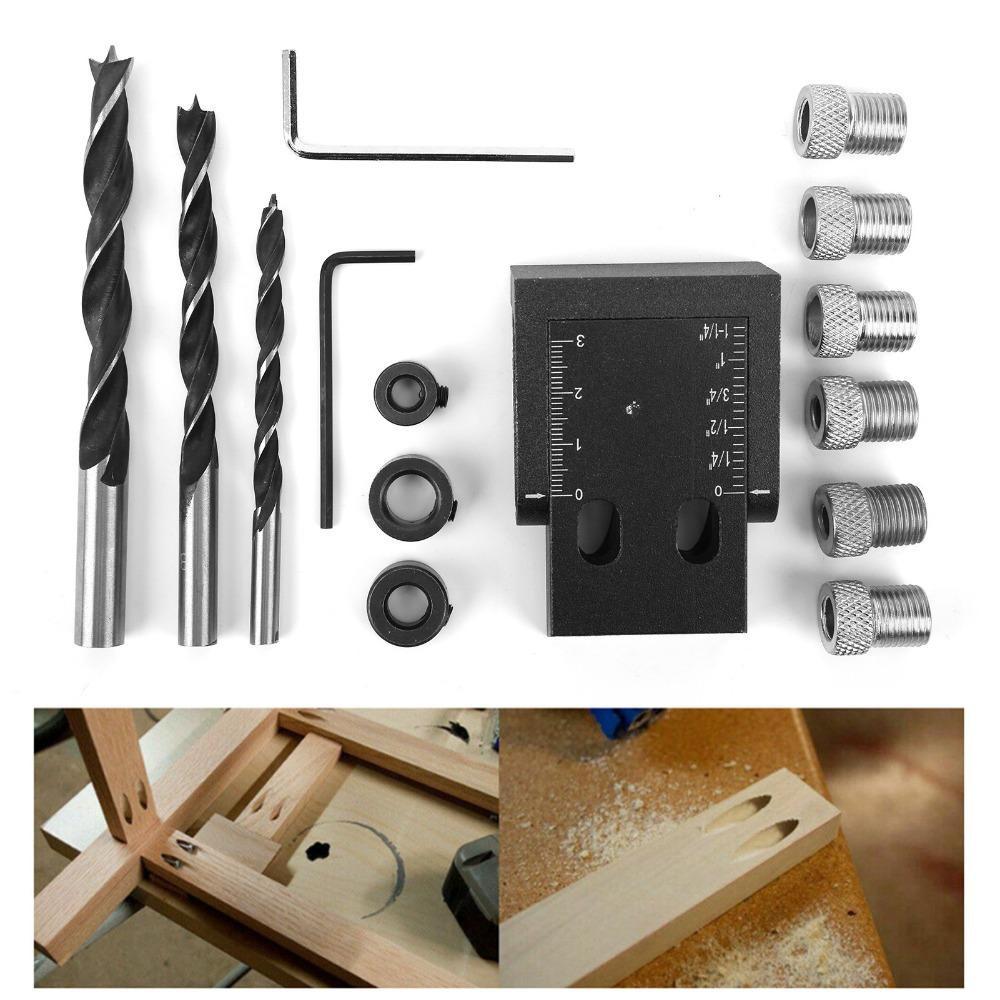 15pcs 15° Angle Pocket Hole Jig Aluminum Alloy Woodworking Hole Guide  Wood Joinery