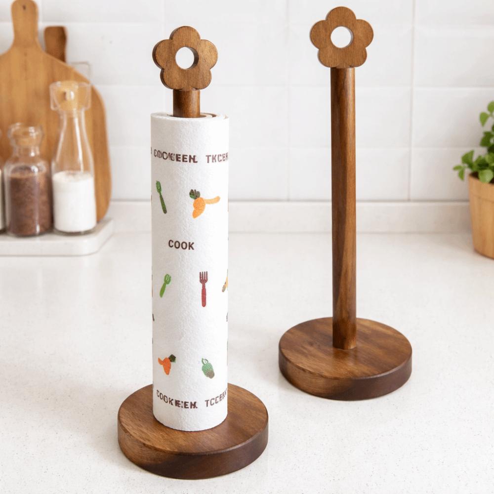 Movable Wood Paper Towel Holder Punch Free Roll Paper Towel Holder Tissue Stand Living Rooms