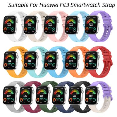 Спортивный силиконовый ремешок для часов Huawei Fit 3, сменный браслет, силиконовый ремешок для часов Huawei Watch Fit 3, аксессуары