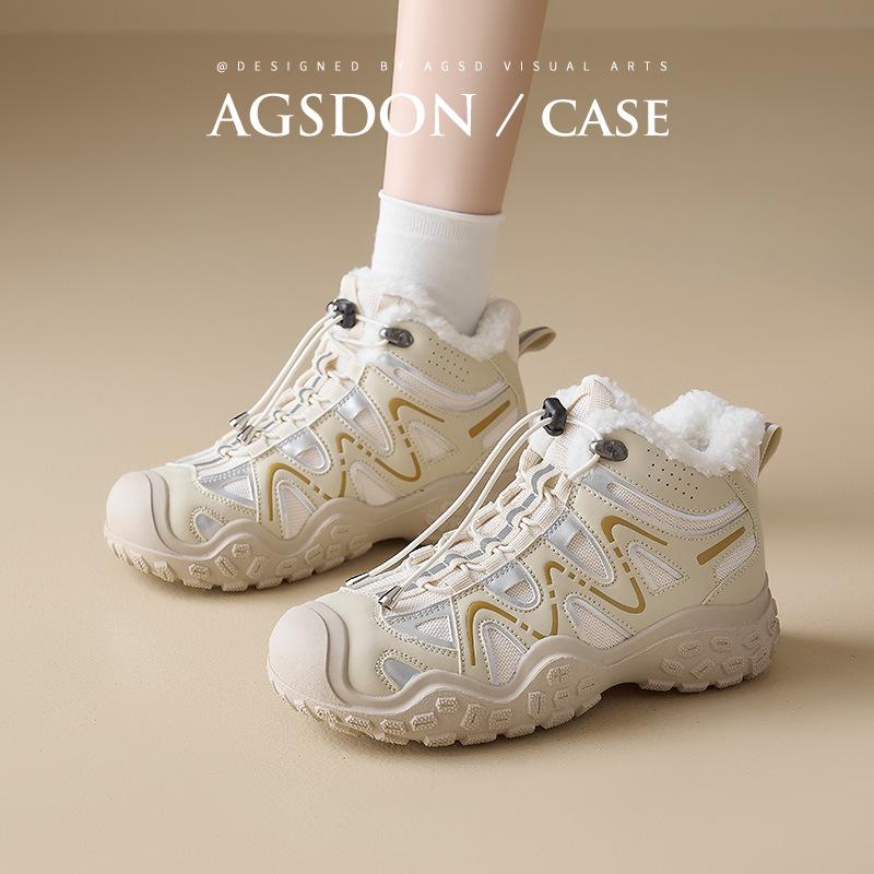 Augustine уличные походные походные ботинки женские 2025 новые зимние бархатные хлопковые туфли спортивные и повседневные кроссовки для папы