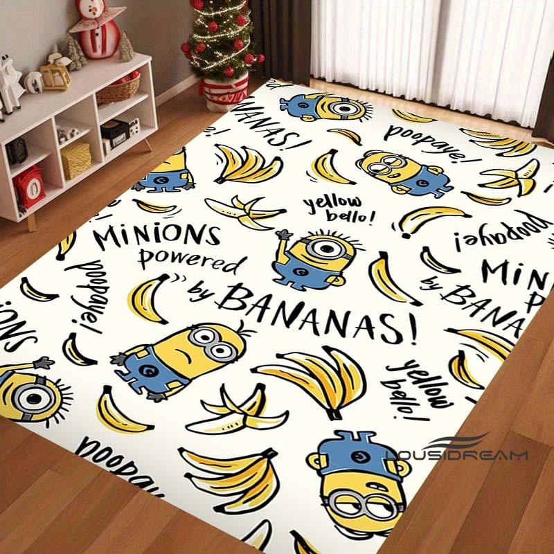 Cute Cartoon 3D-Printed Minions Rug—Suitable for Living Rooms, Bathrooms, Creative Doormats, Bedroom Rugs, and More.