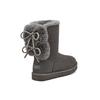 UGG Classic Double Bow Short Warm Durable Round Toe Thick Sole Fleece Short Snow Boots Women Boots Charcoal 1127131-CHRC