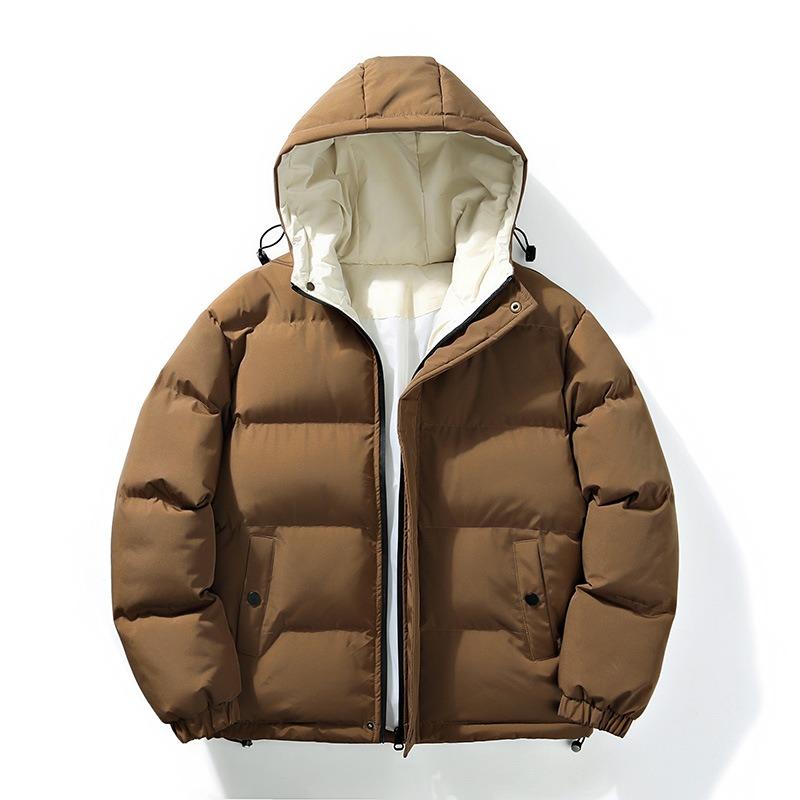 Мужская зимняя трендовая куртка с капюшоном, утепленная хлопковая одежда, ветрозащитная, утолщенная, теплая, повседневная, универсальная куртка