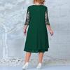 Женское платье Лето с коротким рукавом и вышивкой Женские длинные платья Повседневные платья с круглым вырезом большого размера