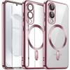 Case for Samsung Galaxy S25 Edge, Electro MagSafe, pink rose gold + Glass screen protector