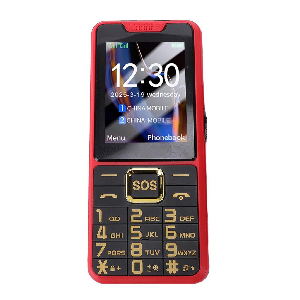 Кнопочный телефон 4G LTE разблокированный с кнопкой SOS 2500 мАч Dual SIM MP3 Звонки SMS Функции Интернет Красный