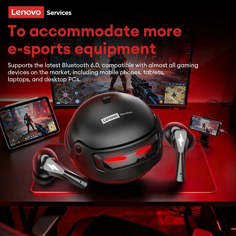 Оригинальные беспроводные наушники-вкладыши Lenovo GT101 TWS, двухрежимные, с подсветкой, для игр, время работы 30 часов, HD-звонки, 3D-стерео, Bluetooth 6.0