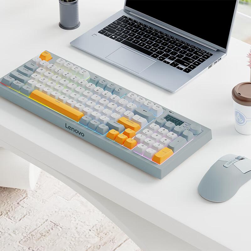 Lenovo K2 Tri-Mode Keyboard and Mouse Set Wireless Bluetooth Wired Keyboard and Mouse Set
