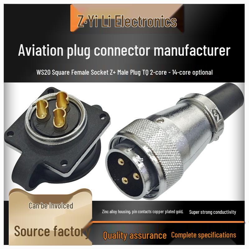 Aviation Plug WS24 2-10 Pin Male/Female Cable Connector, Weipu Compatible