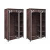 VidaXL Fabric Wardrobe 2 Pcs Brown