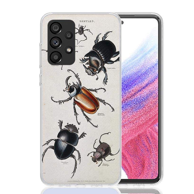Научный чехол для телефона с изображением жуков и пчел для Samsung Galaxy A17 A16 A14 A15 A13 A57 A56 A54 A55 A53 A37 A36 A34 A35 A33 A26