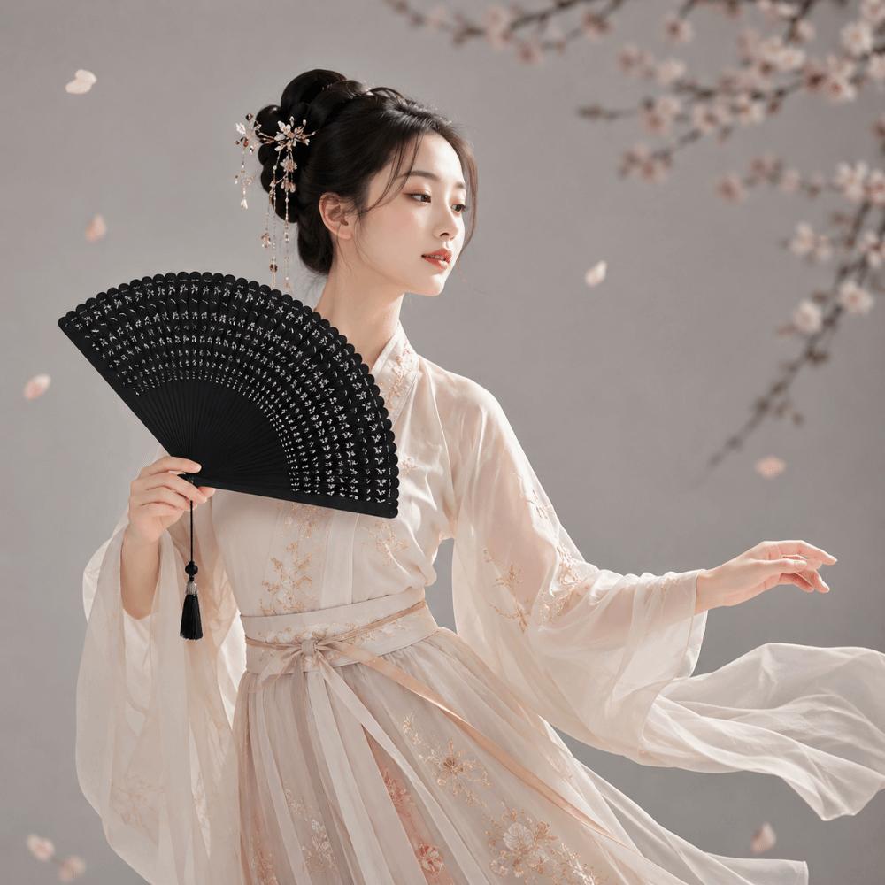 Portable Retro Hand Fan Elegant Classical Folding Fan Chinese Style Folding Bamboo Fan  Home Decor