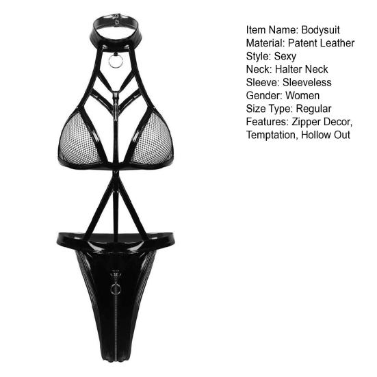 Шикарное женское боди, облегающий комбинезон на молнии, порнографическое женское боди с открытой спиной