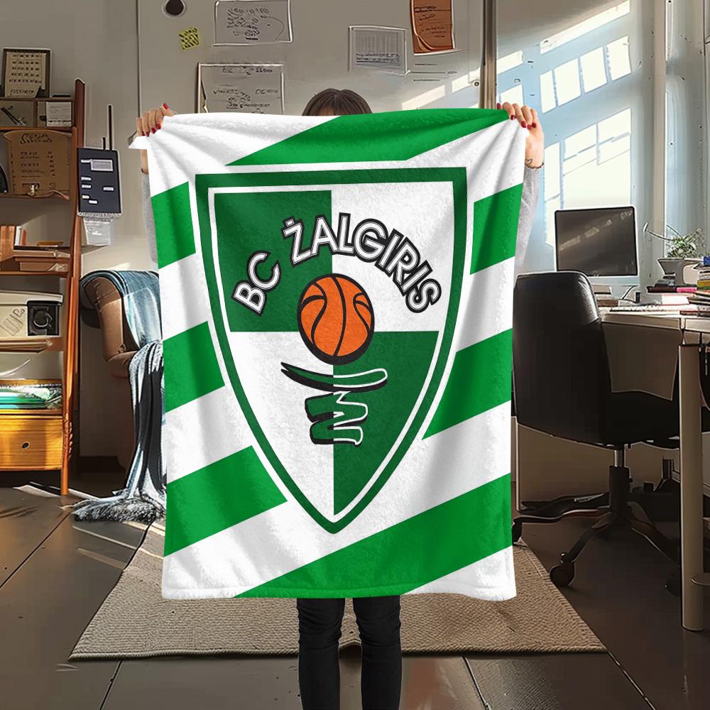 BC Žalgiris Print Flannel Blanket, High quality Comfortable for All Seasons, Home Decor, Warmth and Comfort
