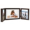 VidaXL Foldable Photo Frame Dark Brown 28x18 Cm+2x(13x18 Cm)