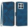 For Honor X8b 4G/Honor X8c 4G Wallet Case Line Imprinted PU Leather Phone Cover with Strap