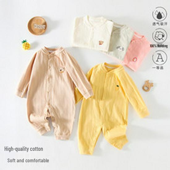 2025 New Pure Cotton Baby Jumpsuit for Spring, Autumn, and Winter - Newborn Toddler Inner Wear