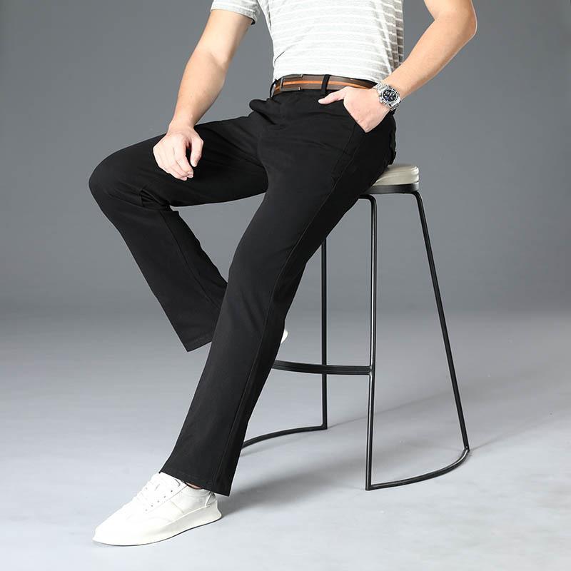 Men's Flare Casual Trousers Korean Style Trendy Stretch Slim-Fit Men's Flared Pants Classic Design Flared Pants