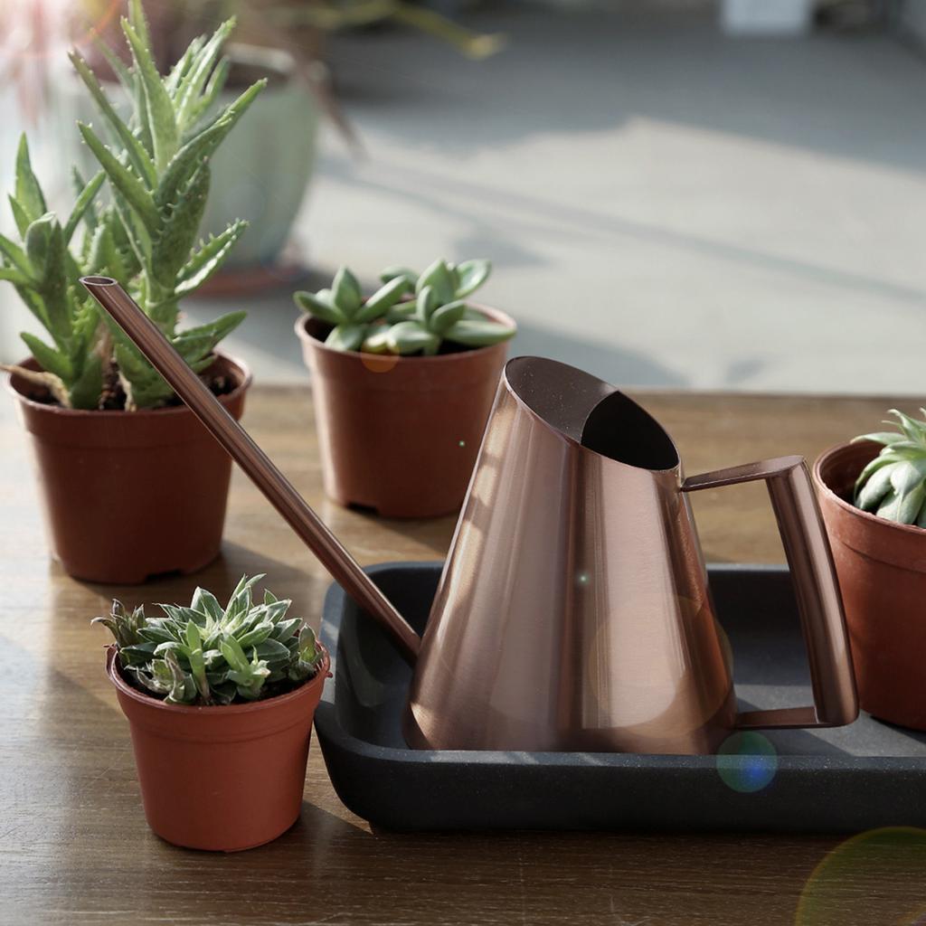 Household Stainless Steel Watering Can Pot Garden Green Plant Flower Watering Kettle BronzeL