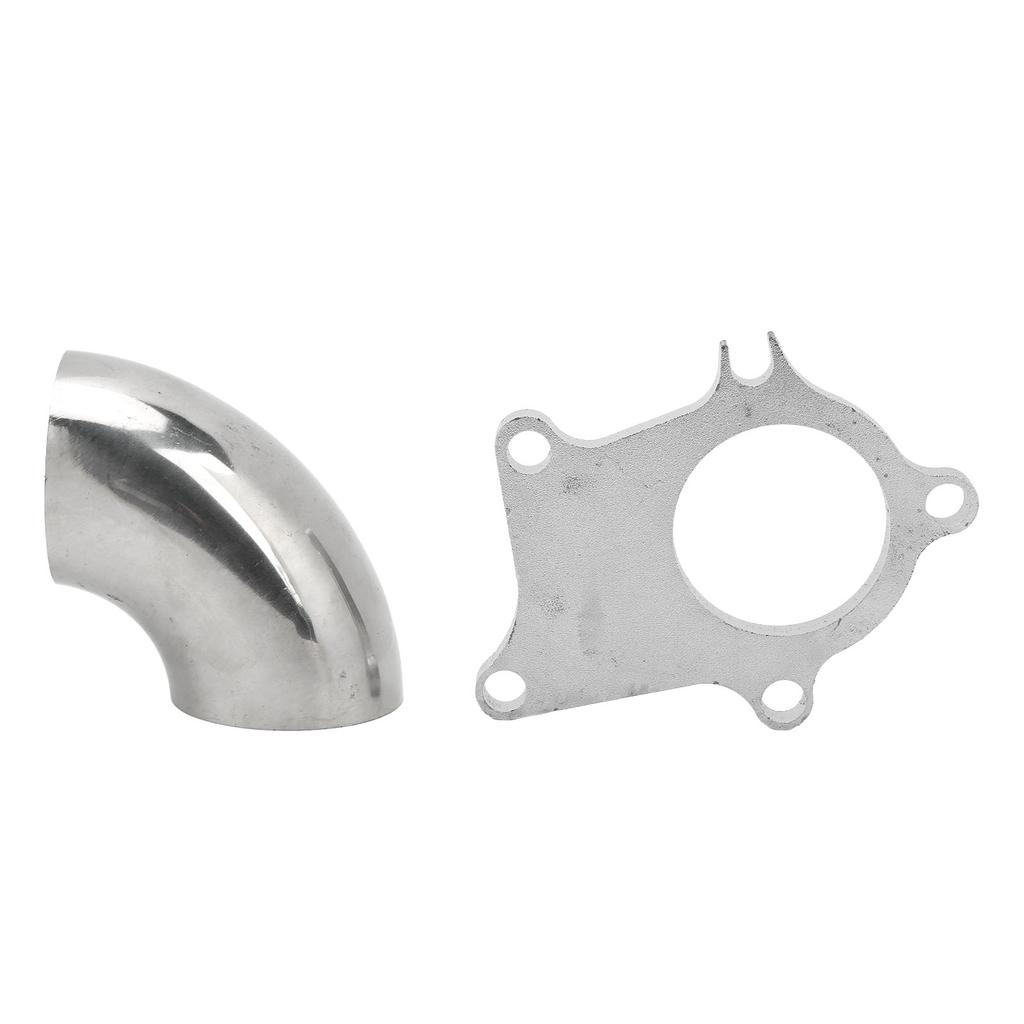 Turbo Downpipe Flange with 2.5in 90 Degrees Elbow High Temperature Resistant Fit for T3 T4 5 Bolts Turbo