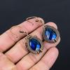 Синий топаз, драгоценный камень, чистая медная проволока, обернутая подвеской ручной работы, ювелирный подарок для нее