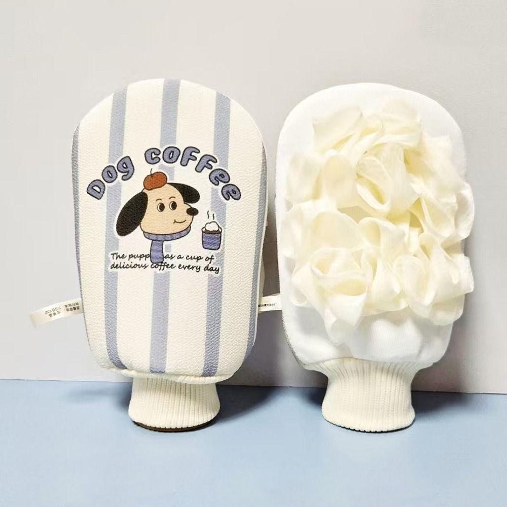 2-in-1 Bath Towel Mud Removal Bathing Cleaning Gloves Creative Bath Flower  Bathroom Spa