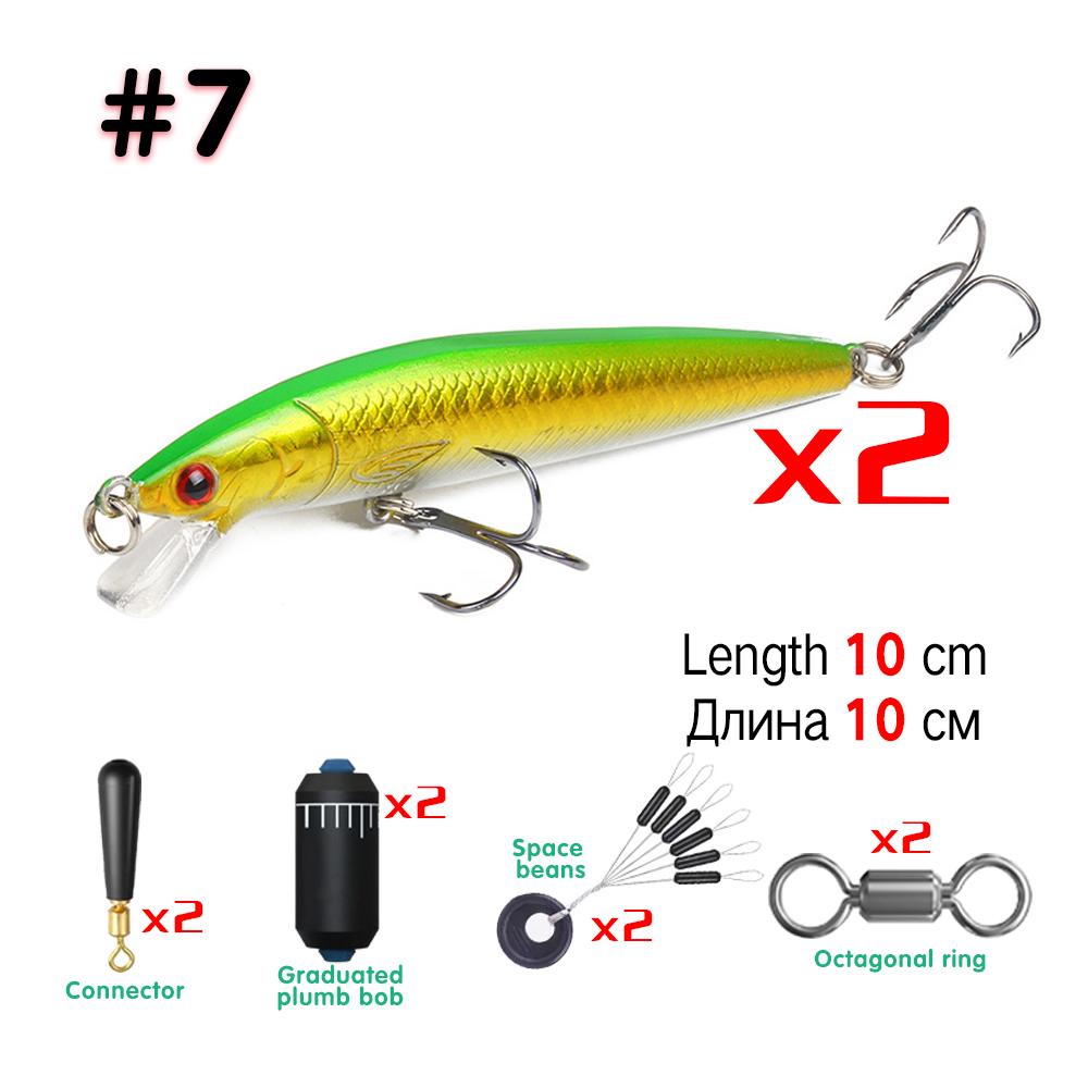 2 шт./компл., 3D имитация приманки Mino, плавающий звуковой шарик, имитация приманки Luya, набор снастей для рыбалки на открытом воздухе, 10 см/9 г