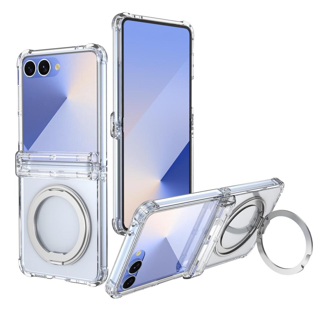 Чехол для Samsung Z Flip7 FE: Защита от падений по углам, Поворотная подставка на 360°, Совместимость с беспроводной зарядкой для Flip6/5